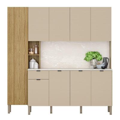Armário De Cozinha Pulse 9 Portas E 1 Gaveta Freijó Vanilla Riscatto