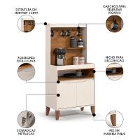 Armário Multiuso Cantinho Do Café 71cm Flow Off-freijó - Ej Móveis