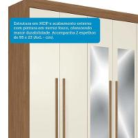 Guarda-roupa Casal 194,4cm 6 Portas 2 Gavetas Com Espelho Horácio Estilo Mm Jatoba/areia - 6