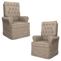 Kit 02 Poltronas De Amamentação E Descanso Com Balanço Laís G05 Linho Areia - Mpozenato - 1