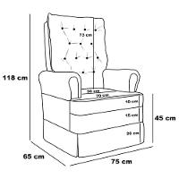 Kit 02 Poltronas De Amamentação E Descanso Com Balanço Laís G05 Linho Areia - Mpozenato