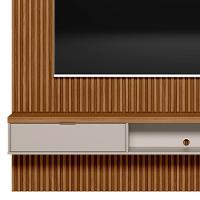 Painel Ripado Para Tv 75 Pol. Com Bancada 219cm Prime Plus L06 Nature-off White - Mpozenato - 3