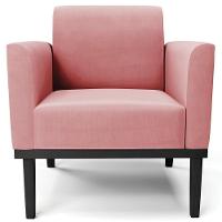 Sofá Namoradeira E 1 Poltrona Base Madeira Preto Maressa Suede Rosê - Ibiza - 8