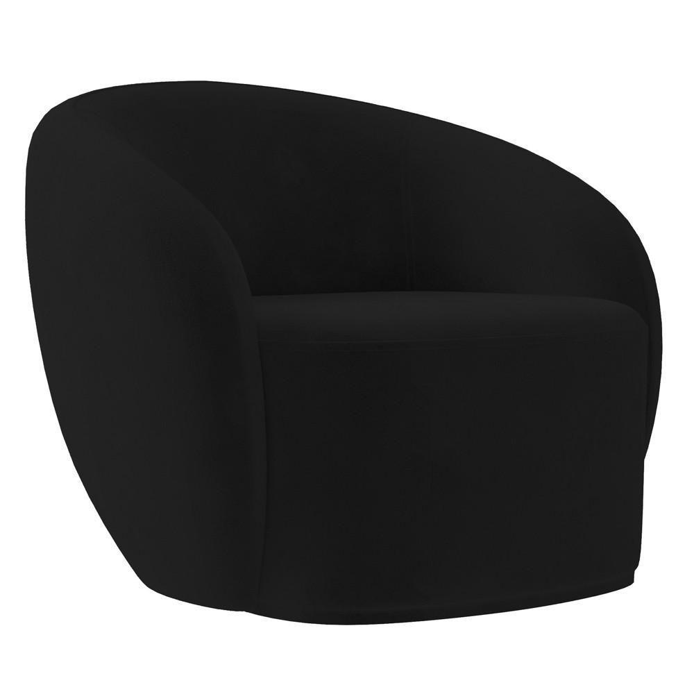 Poltrona Para Sala De Estar Orgânica Kit Com 2 Garbin K04 Veludo Preto - Mpozenato - 6