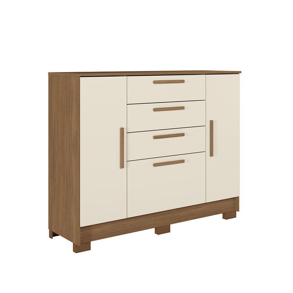 Cômoda 130,20cm 2 Portas E 4 Gavetas Eliot Estilo Mm Jatoba/areia - 5