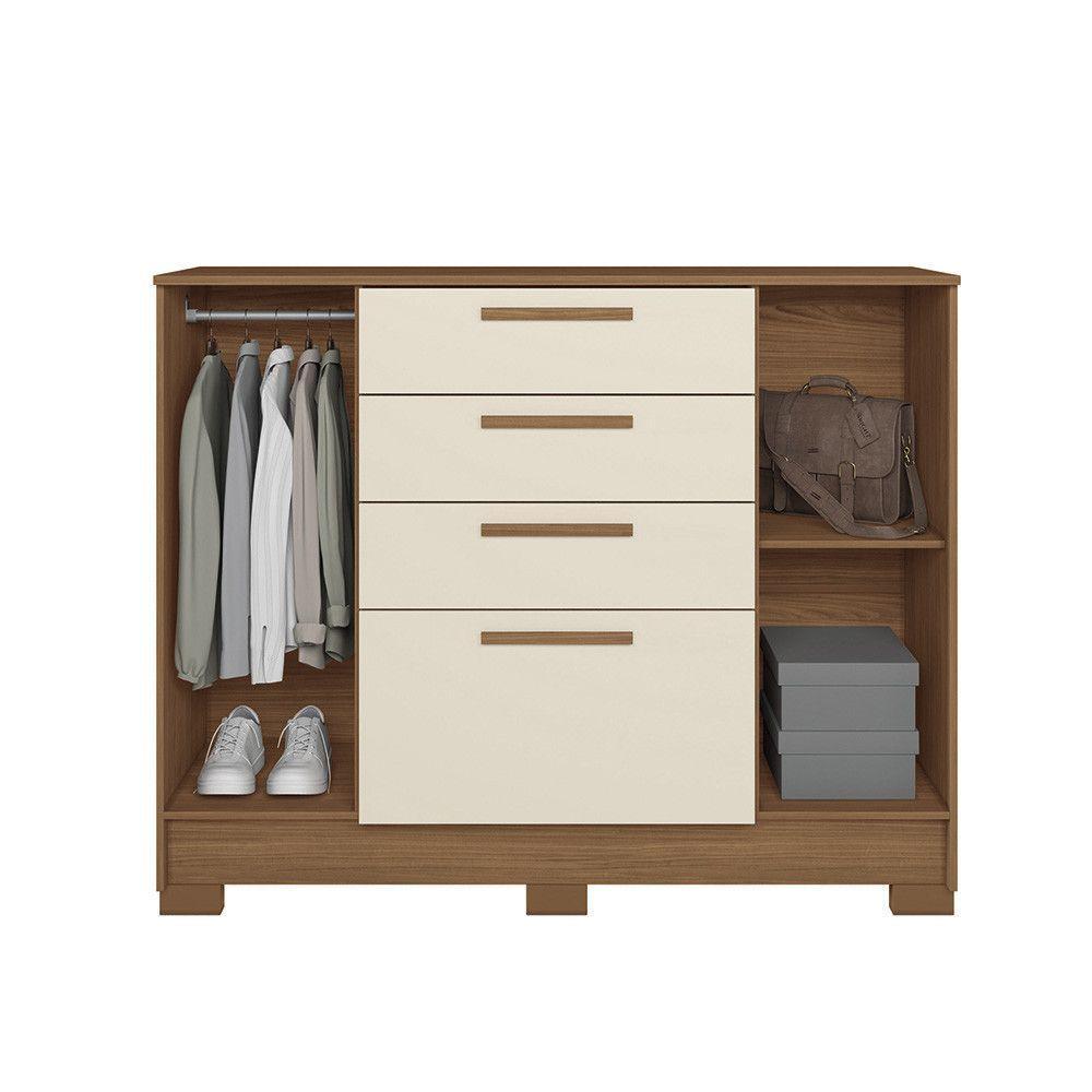 Cômoda 130,20cm 2 Portas E 4 Gavetas Eliot Estilo Mm Jatoba/areia - 6