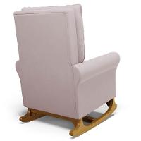 Kit 02 Poltronas De Amamentação Base Madeira Balanço Brenda G05 Veludo Rosê - Mpozenato - 6