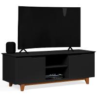 Rack Para Sala Bancada De Tv 55 Pol 139cm Flow Preto - Ej Móveis - 1