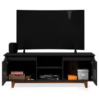Rack Para Sala Bancada De Tv 55 Pol 139cm Flow Preto - Ej Móveis - 5