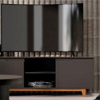 Rack Para Sala Bancada De Tv 55 Pol 139cm Flow Preto - Ej Móveis - 6