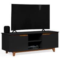 Rack Para Sala Bancada De Tv 55 Pol 139cm Flow Preto - Ej Móveis - 10