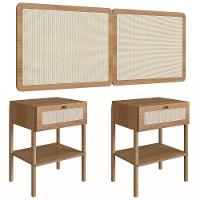 Cabeceira Casal E Queen Com 2 Mesas Laterais Arlo A10 Hanover - Mpozenato - 1