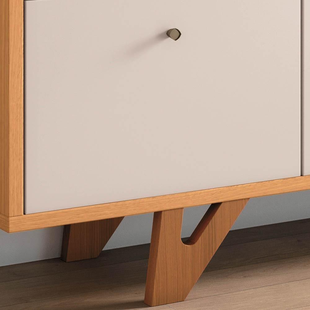 Balcão Buffet Ellora Com Espelho Adnet 54cm H01 Off White-cinamomo - Mpozenato - 5