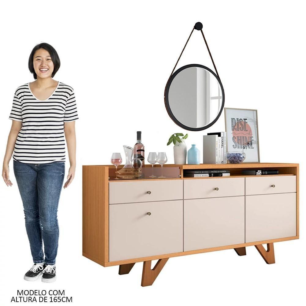 Balcão Buffet Ellora Com Espelho Adnet 54cm H01 Off White-cinamomo - Mpozenato - 6