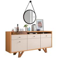 Balcão Buffet Ellora Com Espelho Adnet 54cm H01 Off White-cinamomo - Mpozenato - 1
