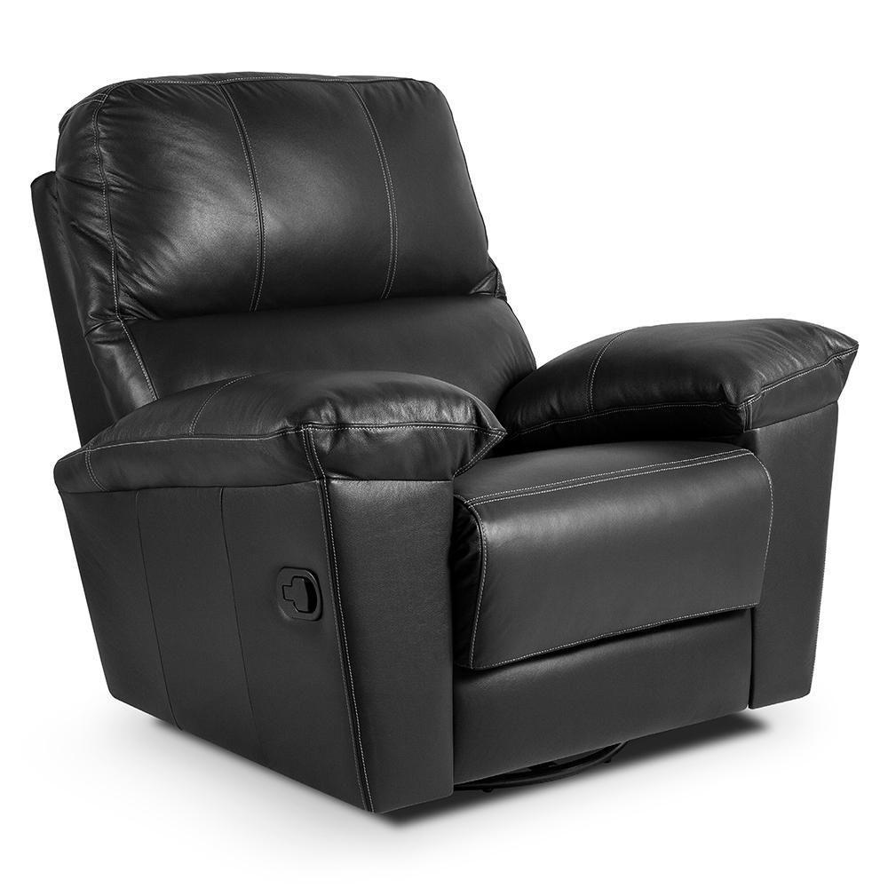 Poltrona Do Papai Reclinável Retrátil Félix L07 Couro Preto - Mpozenato - 1