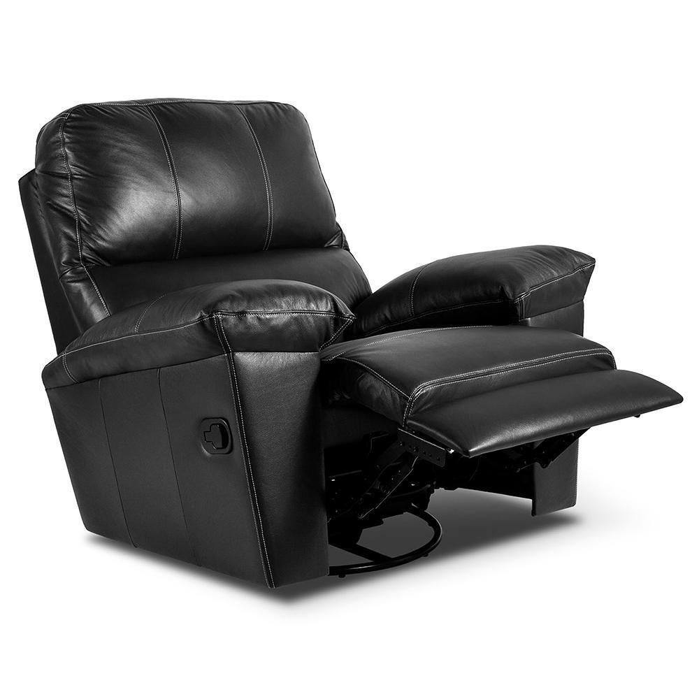 Poltrona Do Papai Reclinável Retrátil Félix L07 Couro Preto - Mpozenato - 7