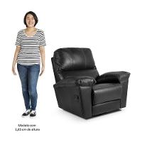 Poltrona Do Papai Reclinável Retrátil Félix L07 Couro Preto - Mpozenato - 5