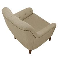 Kit 2 Poltronas Decorativas Para Sala Com Capitonê Pietà M22 Linho Bege - Mpozenato - 6