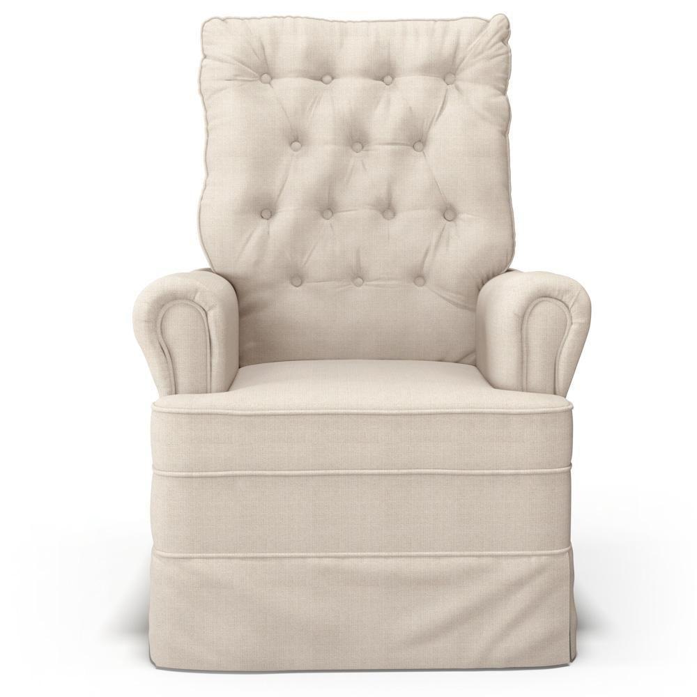 Poltrona De Amamentação E Descanso Com Balanço E Puff Laís G05 Linho Creme - Mpozenato - 6