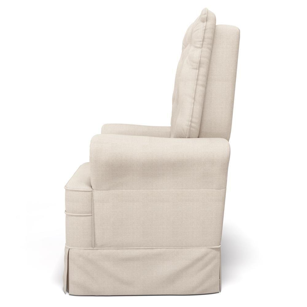 Poltrona De Amamentação E Descanso Com Balanço E Puff Laís G05 Linho Creme - Mpozenato - 9