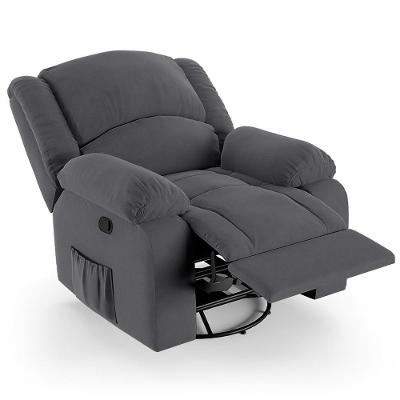 Poltrona Do Papai Reclinável Pietra Glider Giratória Fh9 Veludo Cinza - Mpozenato