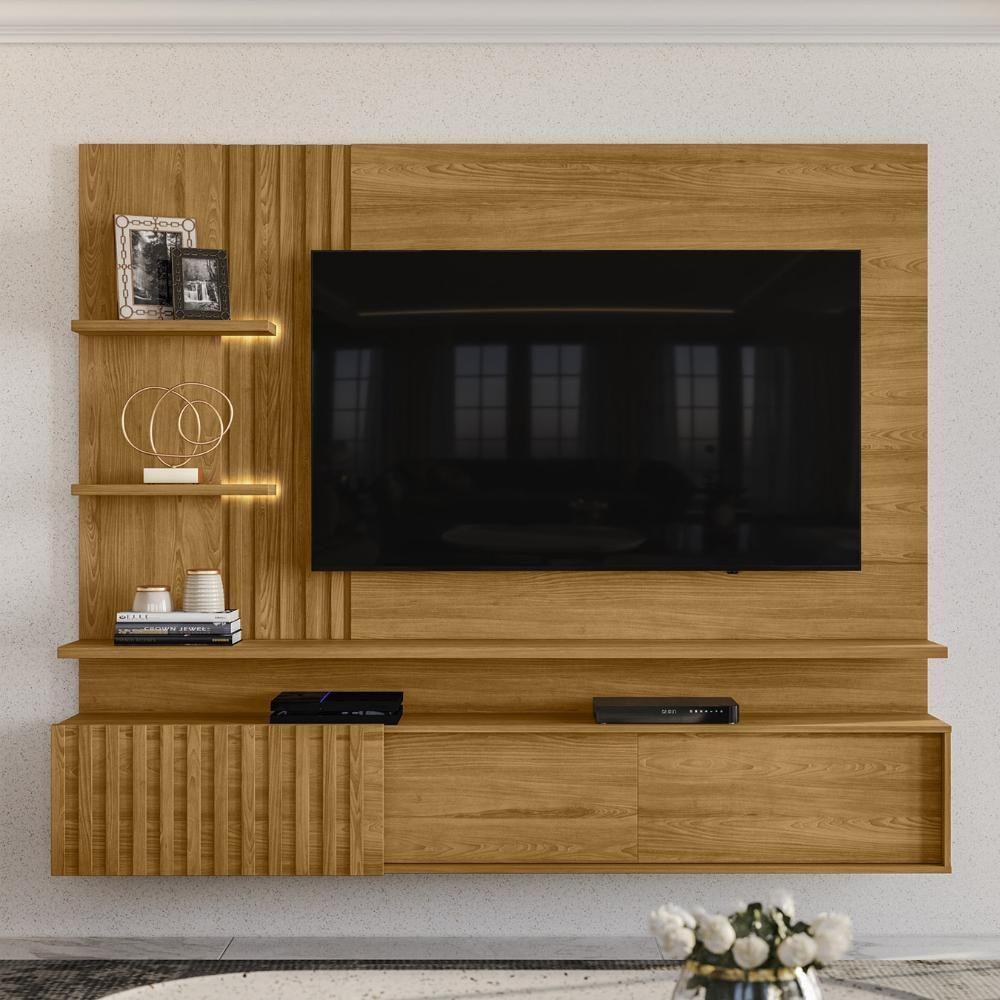 Painel Tv 65 Pol E Bancada Suspensa Igor Z10 Cumaru - Mpozenato - 2