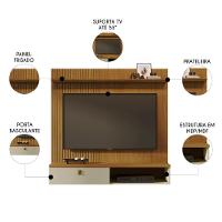 Painel Tv 55 Pol E Bancada Suspensa Talyn Z10 Cumaru-opala - Mpozenato - 3