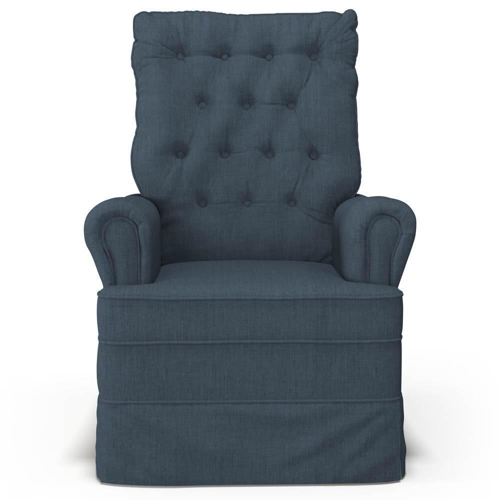 Poltrona De Amamentação E Descanso Com Balanço E Puff Laís G05 Linho Azul - Mpozenato - 7