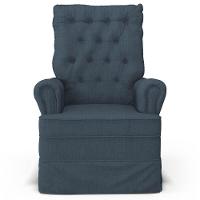 Poltrona De Amamentação E Descanso Com Balanço E Puff Laís G05 Linho Azul - Mpozenato - 7