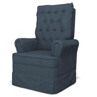 Poltrona De Amamentação E Descanso Com Balanço E Puff Laís G05 Linho Azul - Mpozenato - 8