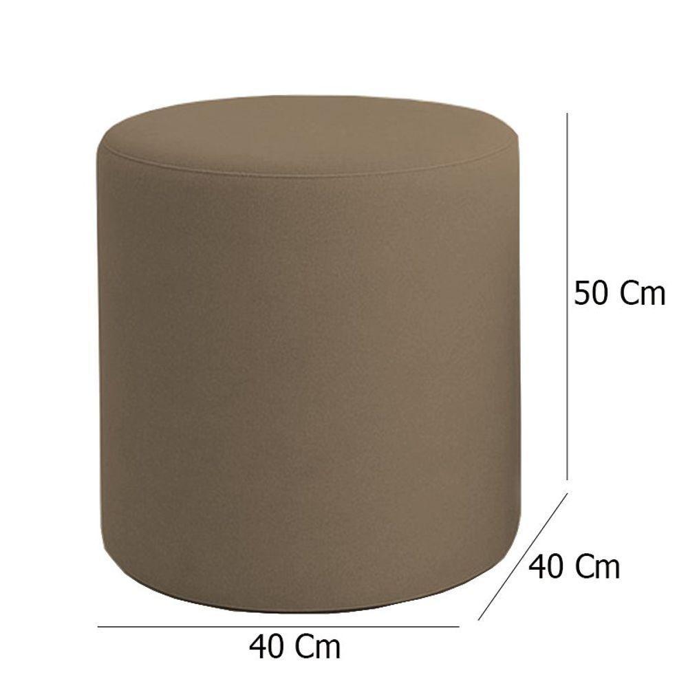 Puff Beca Cilindro Suede Live - 7 Decor Cappuccino - 4