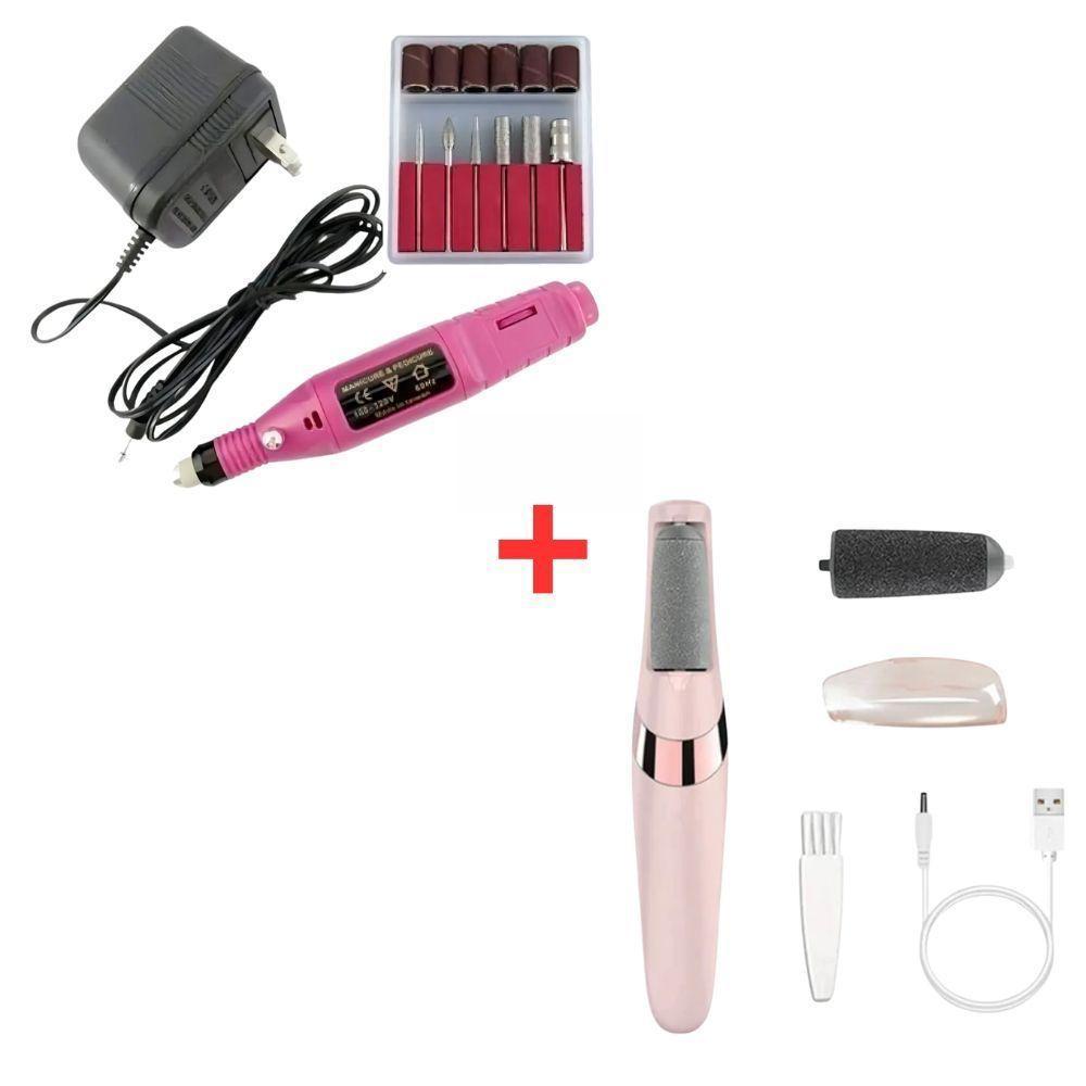 Kit Lixadeira Unha Eletrica Profissional Motor Bivolt E Removedor De Calos Portátil Para Os Pés USB - 1