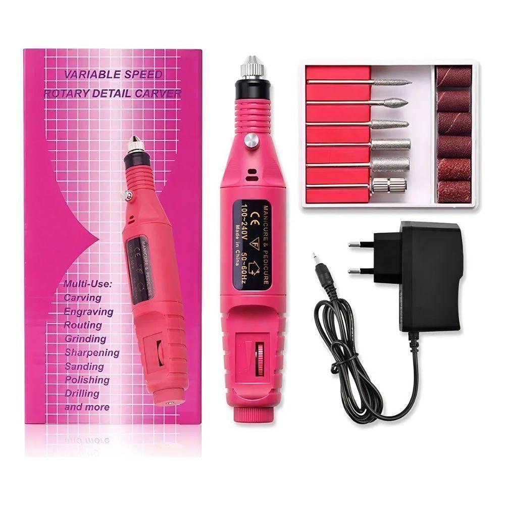 Kit Lixadeira Unha Eletrica Profissional Motor Bivolt E Removedor De Calos Portátil Para Os Pés USB - 2