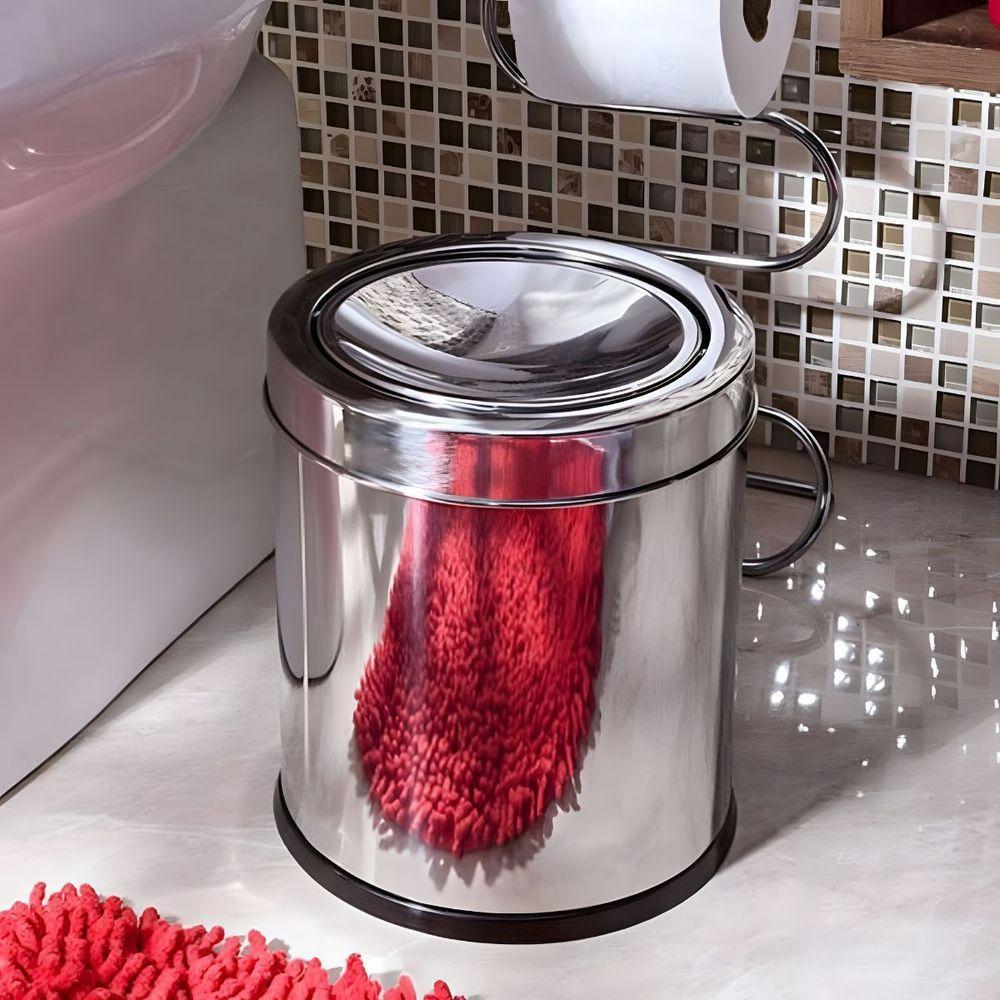 Lixeira Basculante Multiuso Inox 12 Litros - Design Moderno e Praticidade - 3
