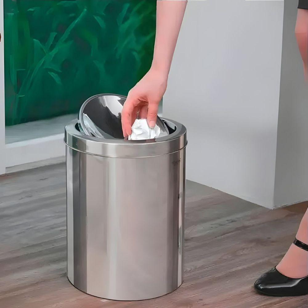 Lixeira Basculante Multiuso Inox 12 Litros - Design Moderno e Praticidade - 4
