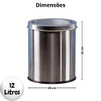 Lixeira Basculante Multiuso Inox 12 Litros - Design Moderno e Praticidade - 5