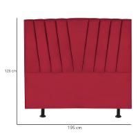 Cabeceira Estofada Cama Box King 195 Cm Ariel Suede Vermelho - 3