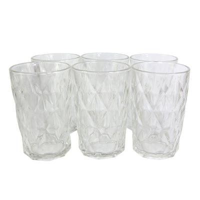 Conjunto 6 Copos De Vidro Diamante 370ml