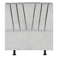 Cabeceira Solteiro Cama Box Estofada 90 Cm Lile Suede Cinza Claro - 2