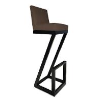 Kit 04 Banqueta Alta Z Base De Ferro Suede Marrom D'classe Decor - 2