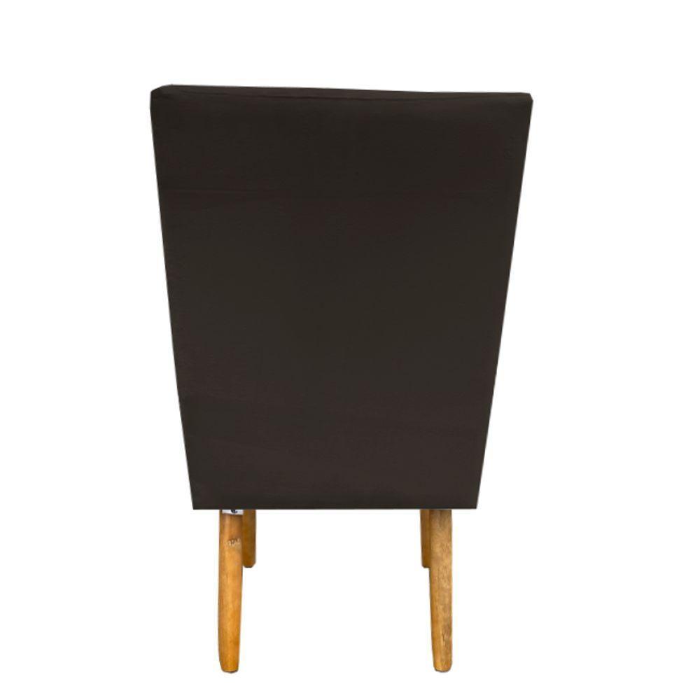 Kit 02 Cadeiras Para Sala De Jantar Ana Pés Palito Suede Marrom D'classe Decor - 5