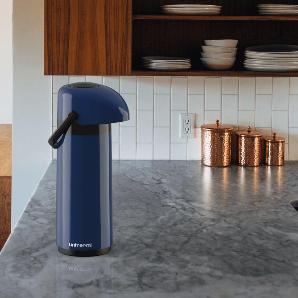 Garrafa Térmica Pressão Verona 1 L Azul - Unitermi - 2
