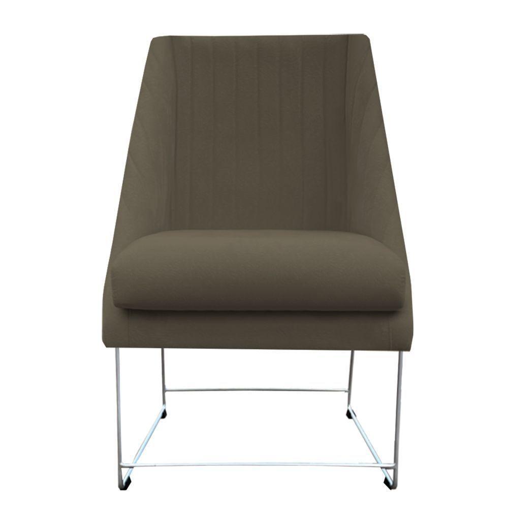 Kit 04 Cadeiras Ana Base De Ferro Prata Suede Marrom Rato D'classe Decor - 2