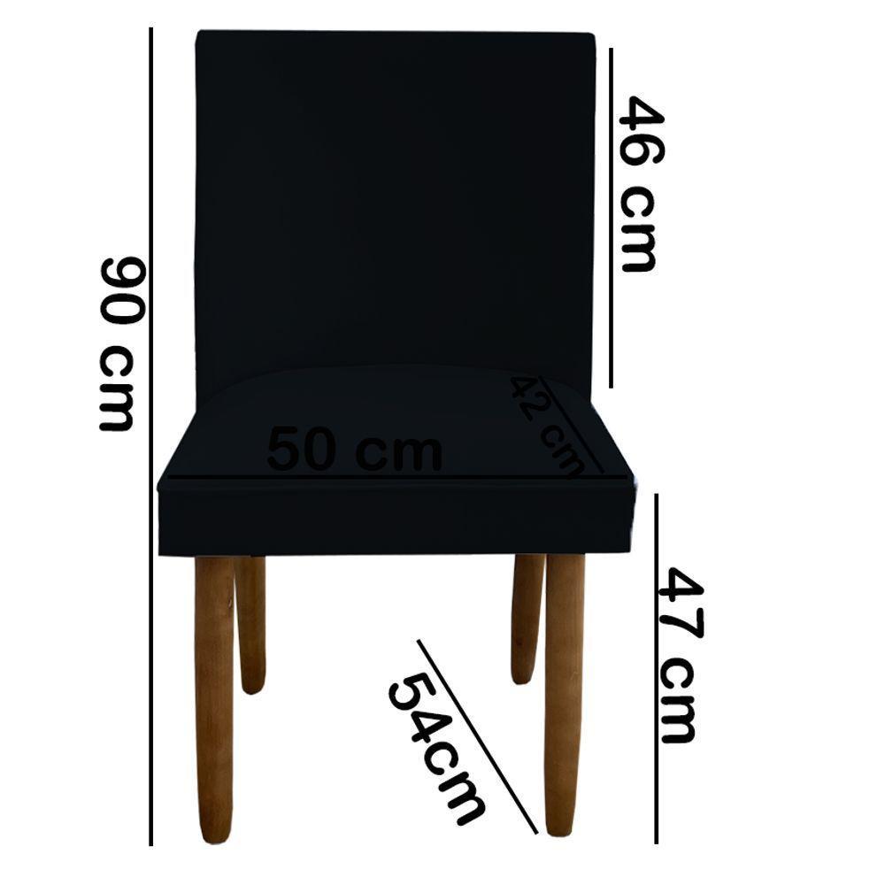 Kit 04 Cadeiras Para Sala De Jantar Tóquio Pés Palito Suede Preto D'classe Decor - 5
