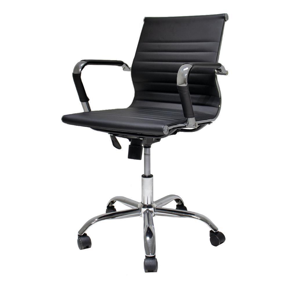 Kit Cadeira De Escritório Presidente Stripes + 2 Cadeiras De Escritório Diretor Stripes Pretas - 4