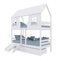 Beliche Casinha Encantada Com 02 Gavetas Kit Escada/ Escorregador Madeira Maciça Branco Megamobilia - 2