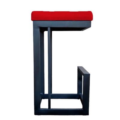 Banqueta Londres Base De Ferro Sued Vermelho D'classe Decor