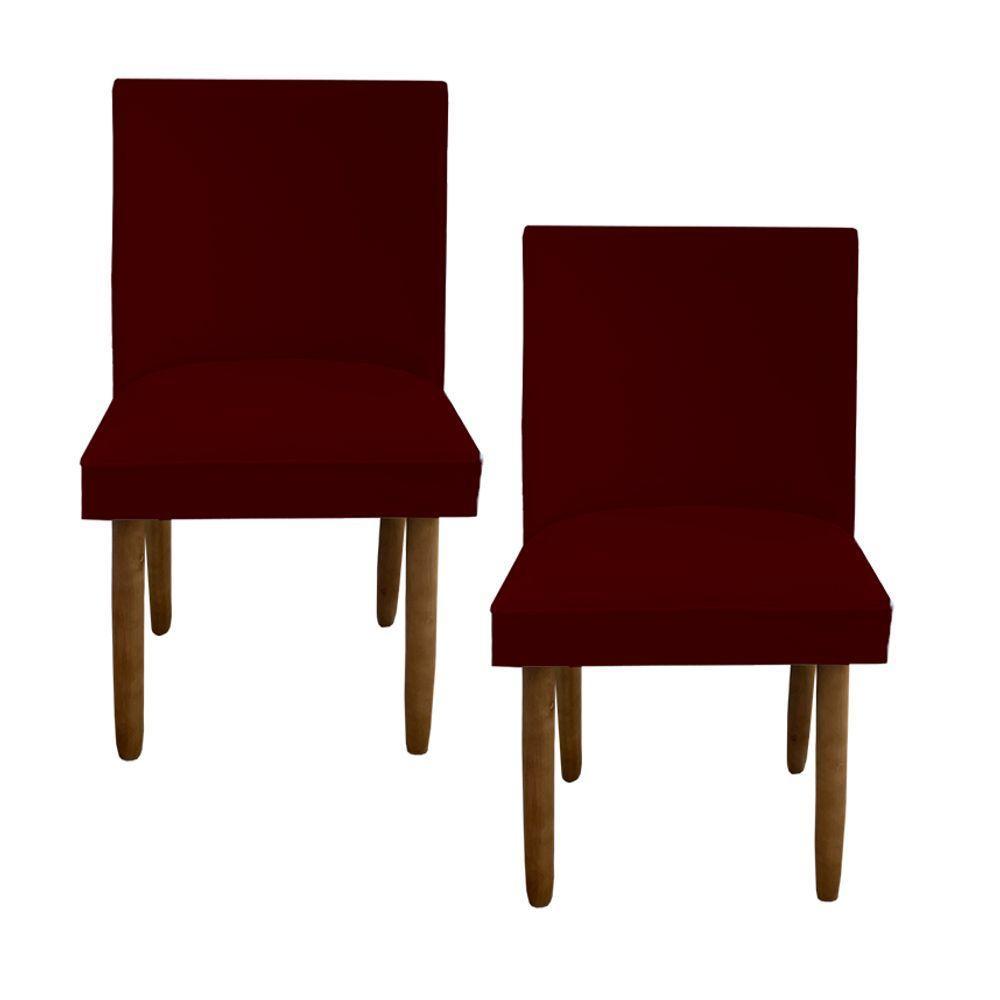Kit 02 Cadeiras Para Sala De Jantar Tóquio Pés Palito Suede Marsala D'classe Decor - 1