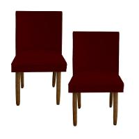 Kit 02 Cadeiras Para Sala De Jantar Tóquio Pés Palito Suede Marsala D'classe Decor - 1